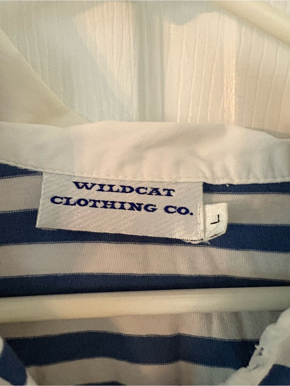 Kentucky Wildcats UK Striped Collared Shirt Blue White Large - Picture 2 of 7